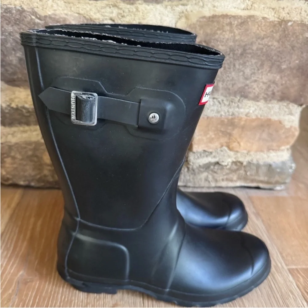 🔥NEW🔥HUNTER 🔥sz 8 BLACK Shorts Toure Rubber rain garden boots price firm!
